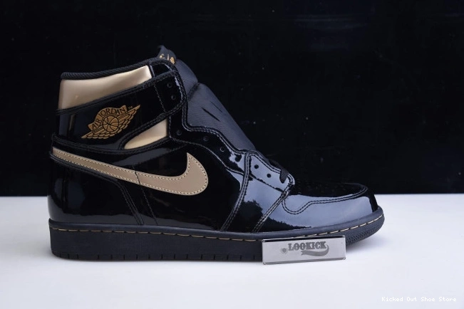 Kicked Out Shoe Store GOLD 1 555088-032 AIR HIGH METALLIC BLACK JORDAN RETRO (2020) 0804